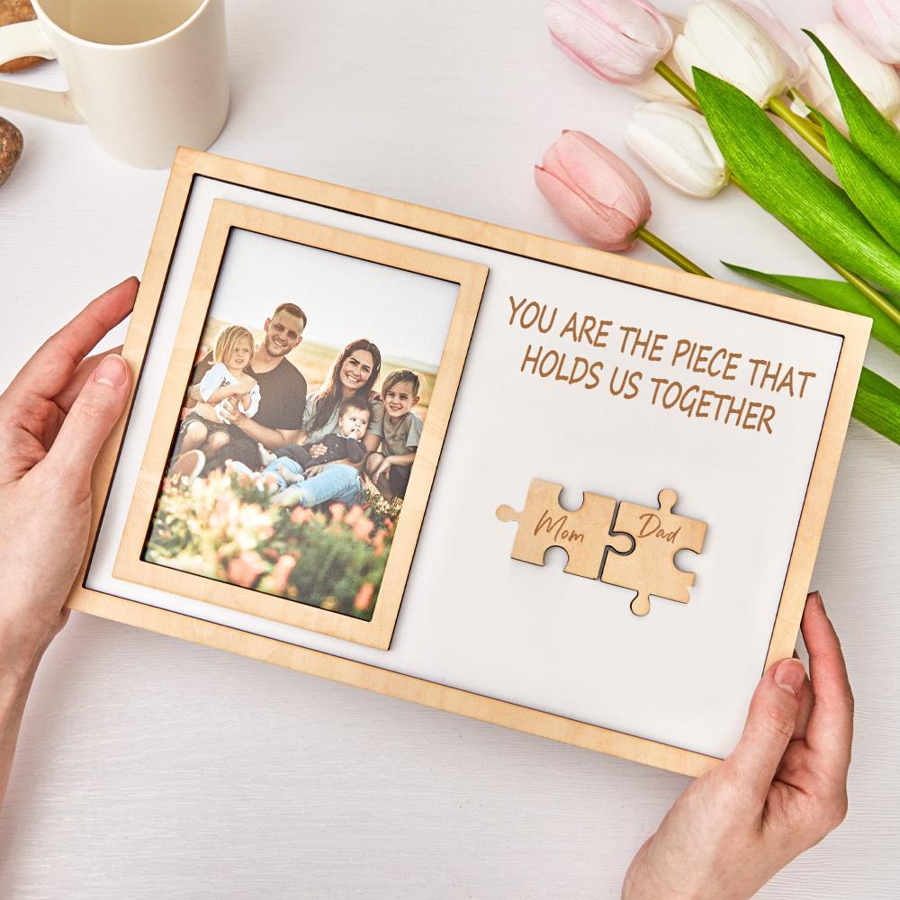 Custom Mother's Day Puzzle Engraving Photo Frame - MadeMineAU