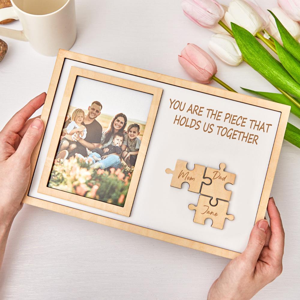 Custom Mother's Day Puzzle Engraving Photo Frame - MadeMineAU