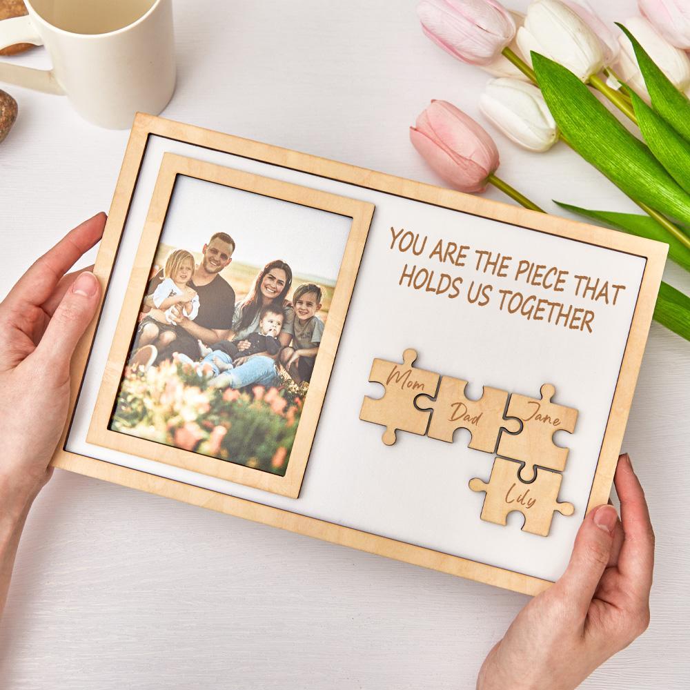 Custom Mother's Day Puzzle Engraving Photo Frame - MadeMineAU