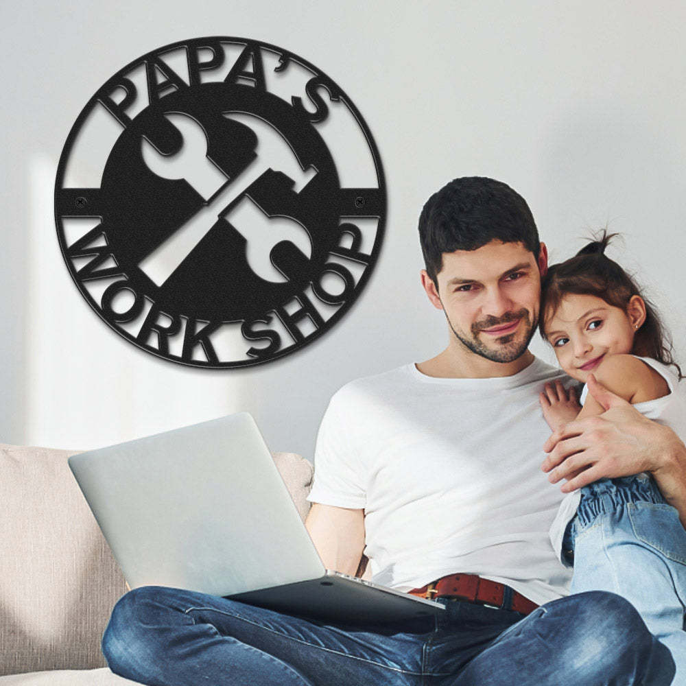 Custom Father's Day Metal Sign Personalized LED Lights Wall Art Decor Gift for Dad - MadeMineAU