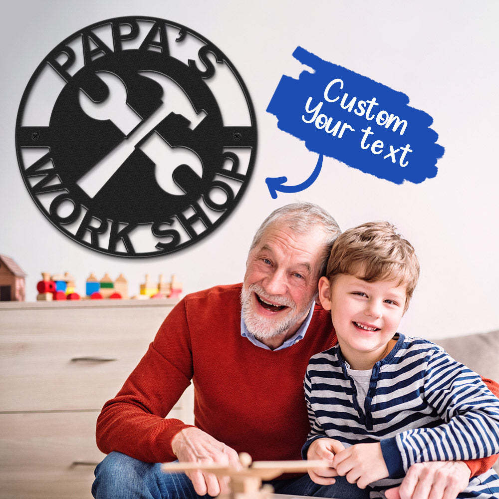 Custom Father's Day Metal Sign Personalized LED Lights Wall Art Decor Gift for Dad - MadeMineAU