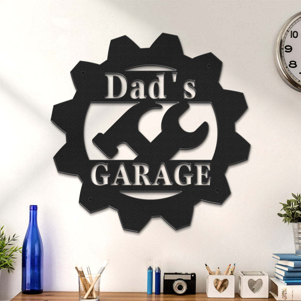 Custom Garage Metal Sign Personalized LED Lights Wall Art Decor Father's Day Gift for Dad - MadeMineAU