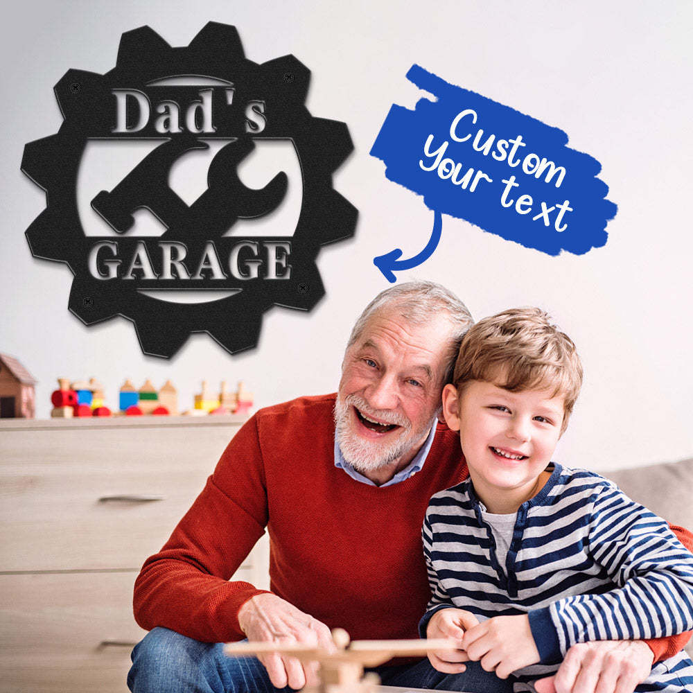 Custom Garage Metal Sign Personalized LED Lights Wall Art Decor Father's Day Gift for Dad - MadeMineAU