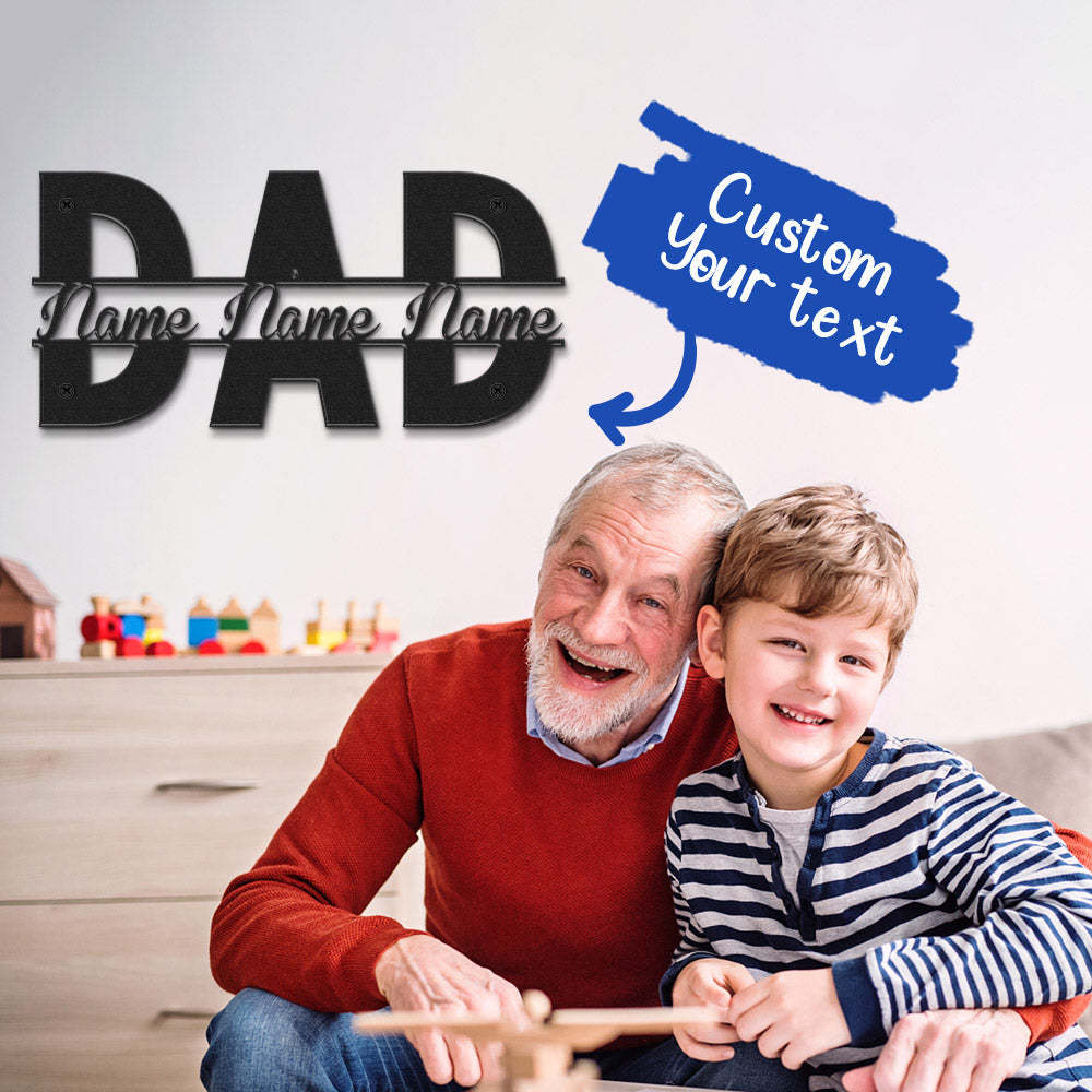 Custom Dad Metal Sign Personalized Name LED Lights Wall Art Decor Father's Day Gift - MadeMineAU