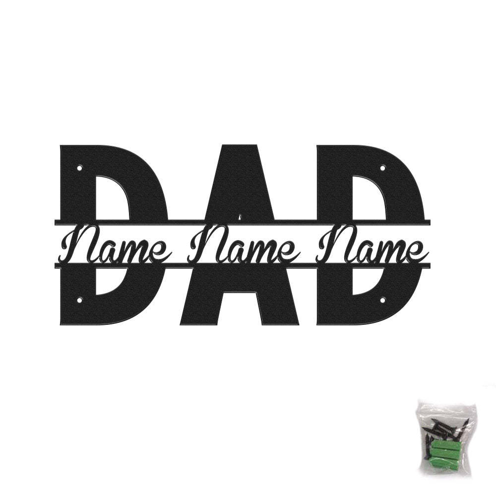 Custom Dad Metal Sign Personalized Name LED Lights Wall Art Decor Father's Day Gift - MadeMineAU