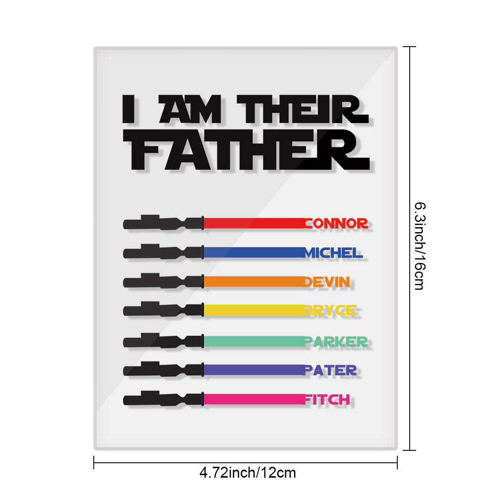 Personalized I Am Their Father Acrylic Plaque Light Saber Plaque Father's Day Gifts - MadeMineAU
