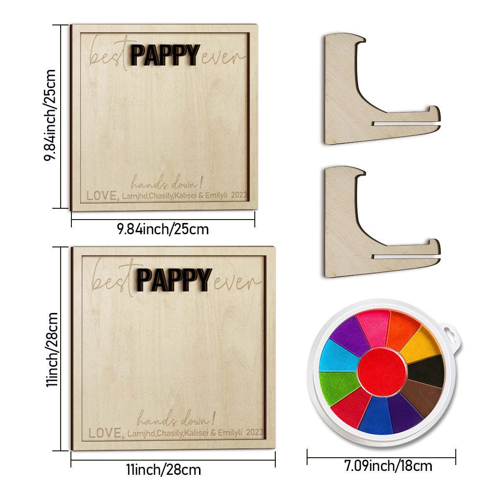 Custom Wooden Handprint Sign Personalized Father's Day DIY Hands Down Plaque Gifts - MadeMineAU