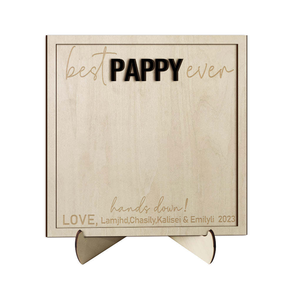 Custom Wooden Handprint Sign Personalized Father's Day DIY Hands Down Plaque Gifts - MadeMineAU