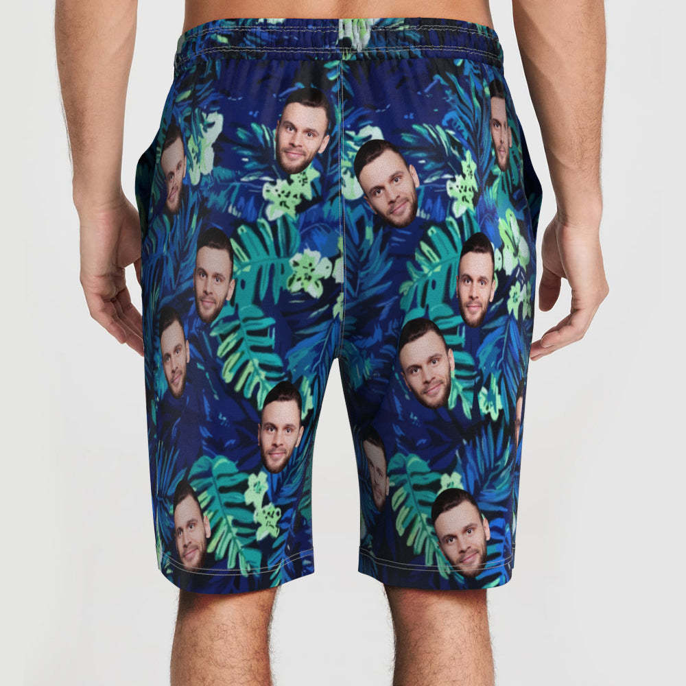 Custom Men's Face Swim Trunks Summer Seaside Vacation Beach Shorts - MadeMineAU