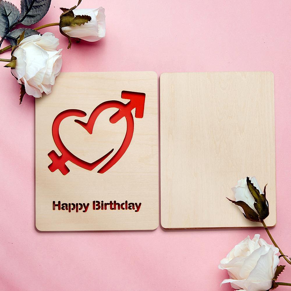 Personalized Greeting Card Heart Wooden Handwriting Gifts - MadeMineAU