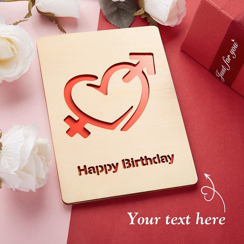 Personalized Greeting Card Heart Wooden Handwriting Gifts - MadeMineAU