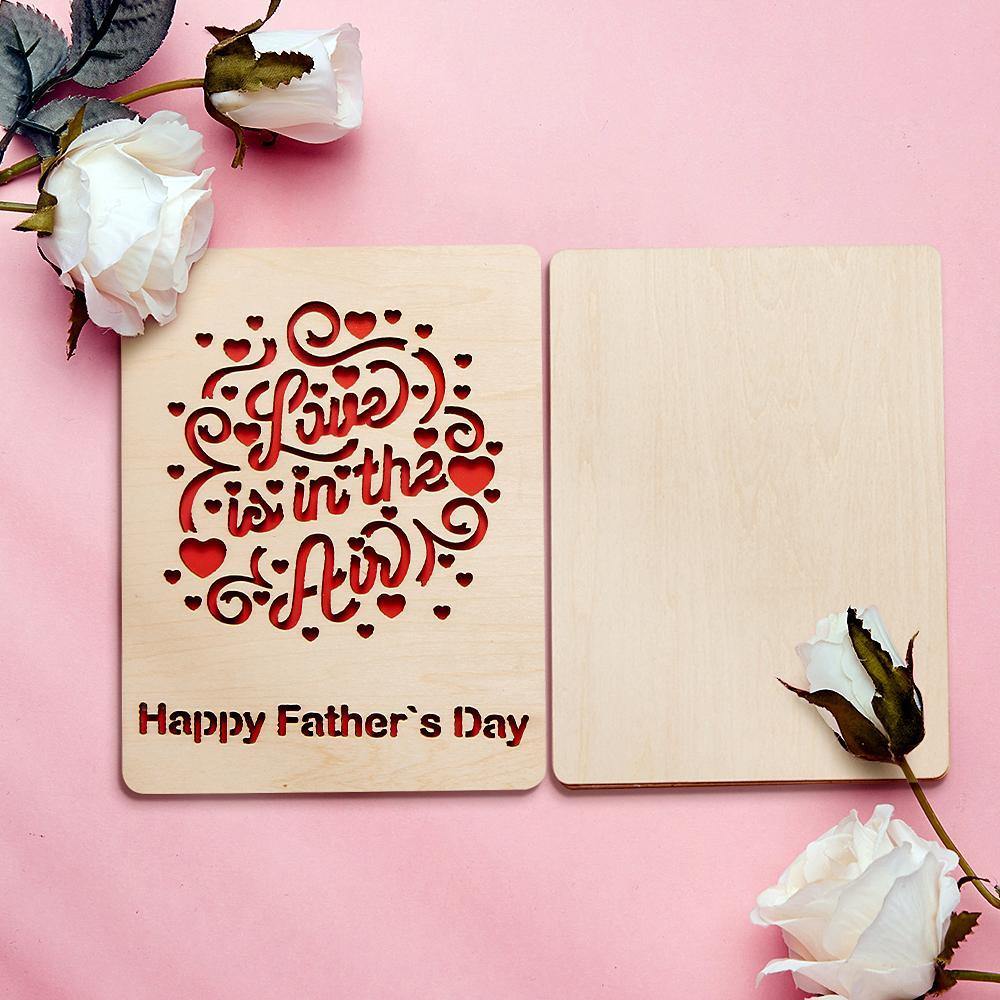 Personalized Greeting Card Wooden Handwriting Gifts Love Is In The World - MadeMineAU