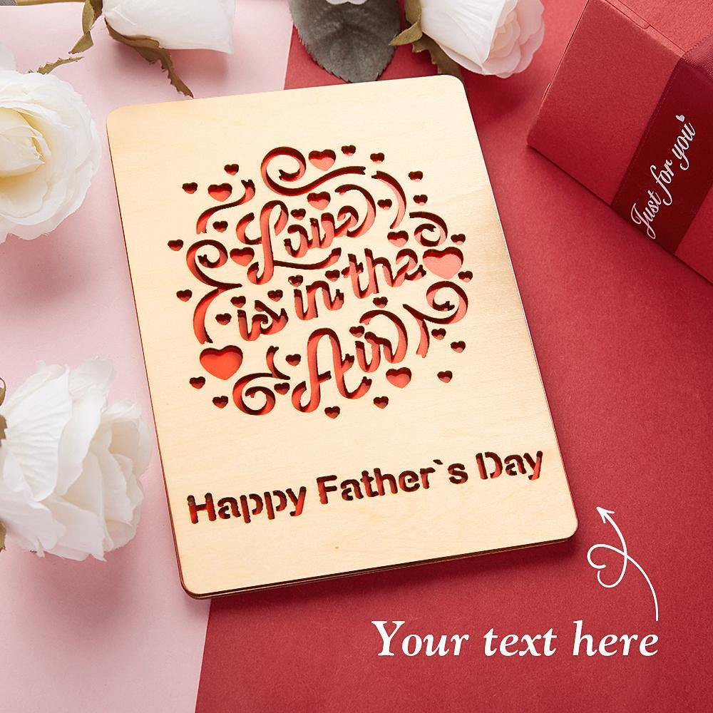 Personalized Greeting Card Wooden Handwriting Gifts Love Is In The World - MadeMineAU