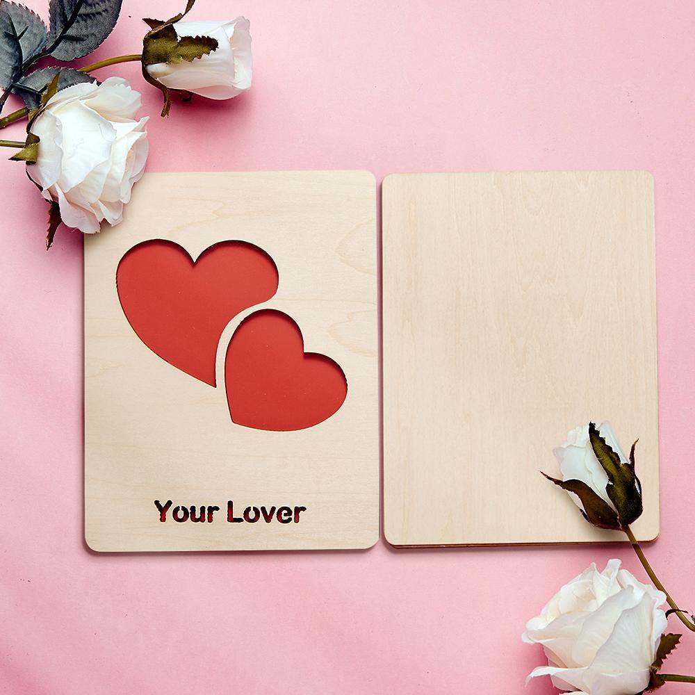 Personalized Greeting Card Wooden Handwriting Gifts-2-Heart - MadeMineAU
