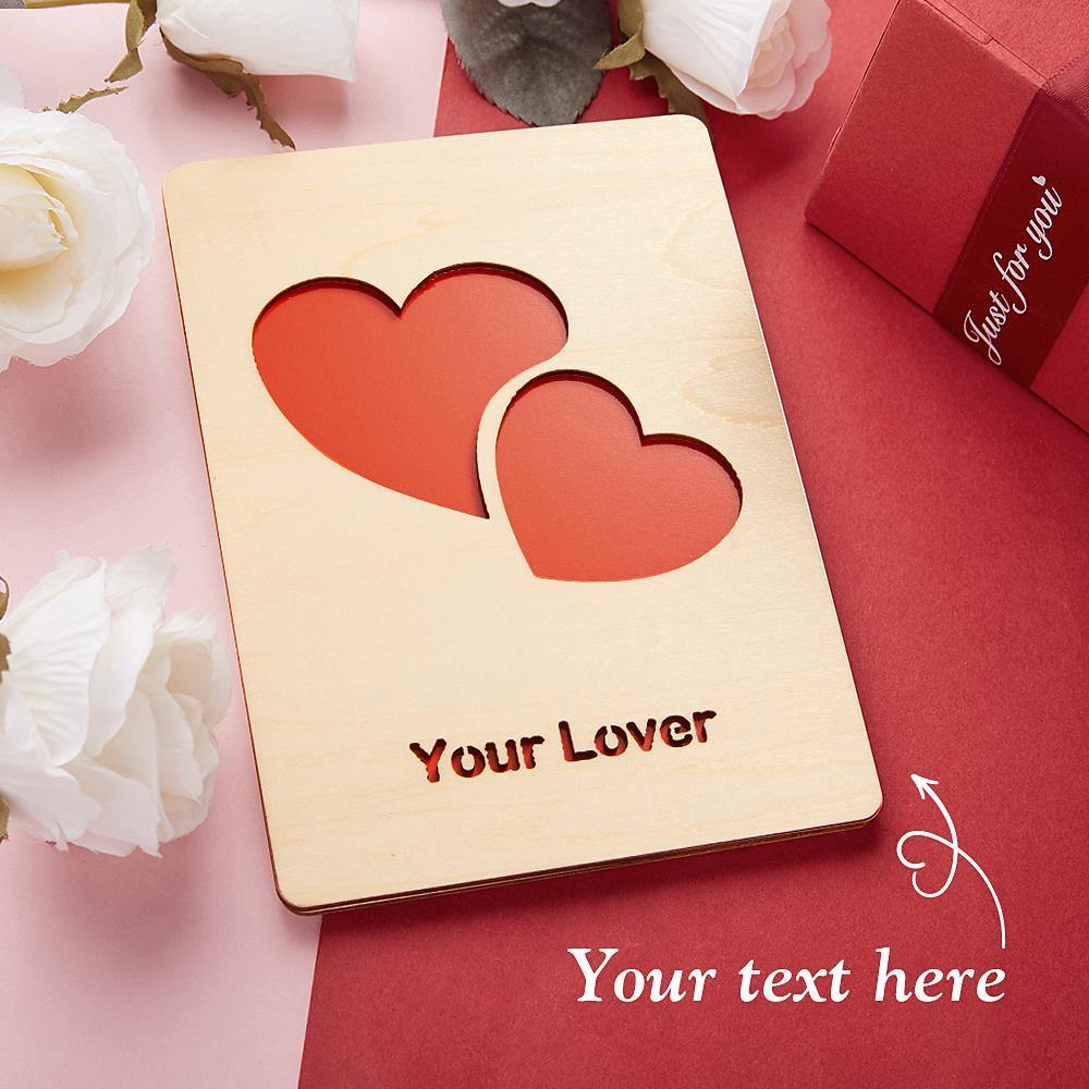 Personalized Greeting Card Wooden Handwriting Gifts-2-Heart - MadeMineAU