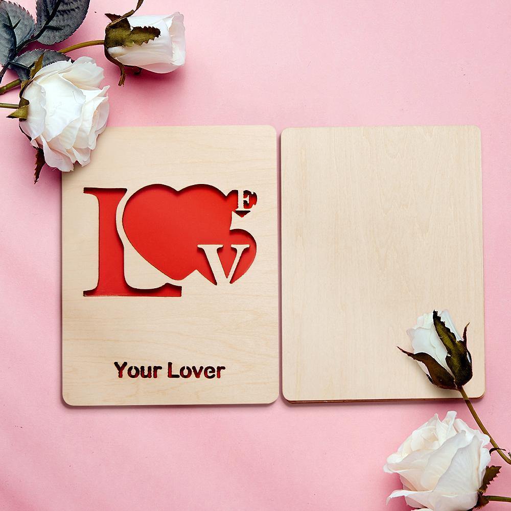 Personalized Greeting Card Wooden Handwriting Gifts-Iove You - MadeMineAU