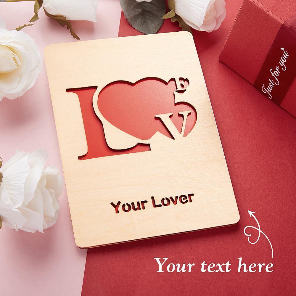 Personalized Greeting Card Wooden Handwriting Gifts-Iove You - MadeMineAU