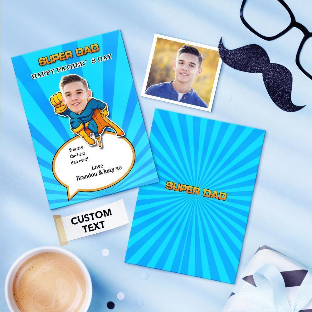 Fathers Day Gift Custom Greeting Card for Him - Super Dad - MadeMineAU