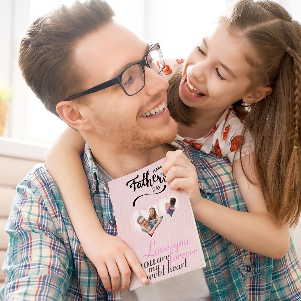 Fathers Day Gift Custom Greeting Card for Him Sweet Heart - MadeMineAU