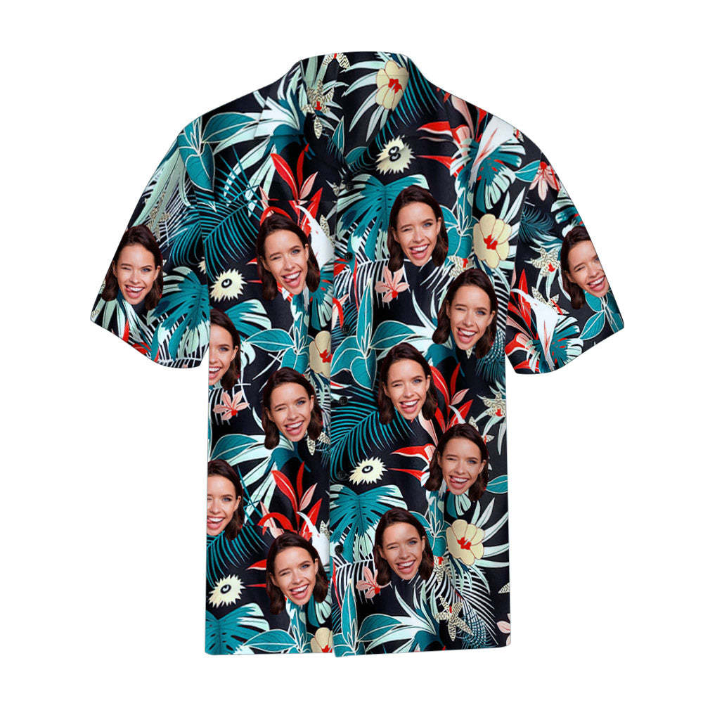 Custom Face Hawaiian Shirt Floral Pattern Hawaiian Shirt for Him - MadeMineAU