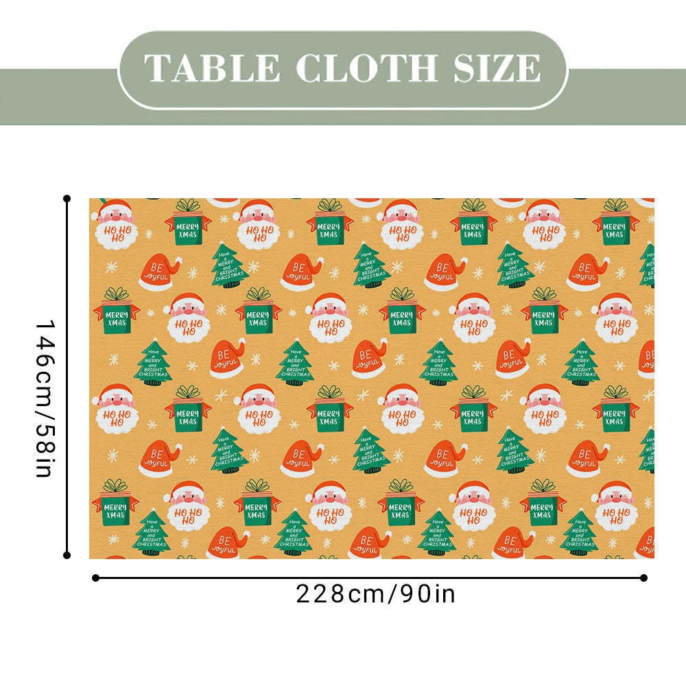 Personalized Text Merry Christmas Tablecloth Custom Washable Table Cover Christmas Gift - MadeMineAU