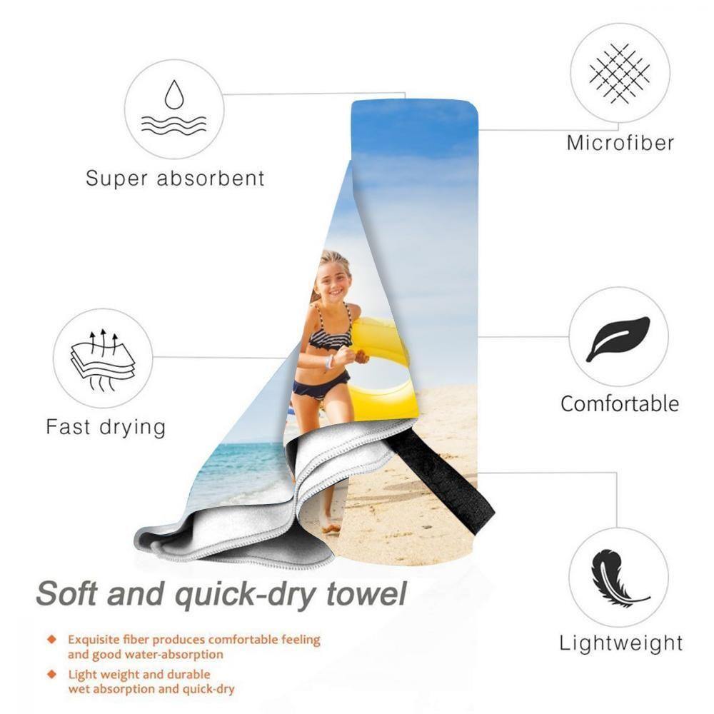 Custom Photo Beach Towel Personalized Beach Towel Custom Gift for Your Girlfriend - 70*140cm - MadeMineAU