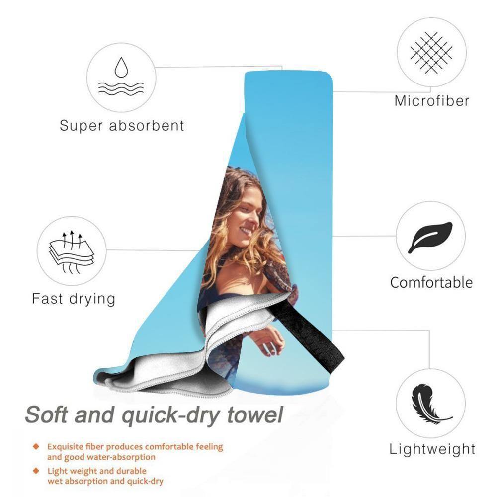 Personalized Towel Wrap Customized Photo Beach Towel Gift PoolTowel 80*160cm - MadeMineAU