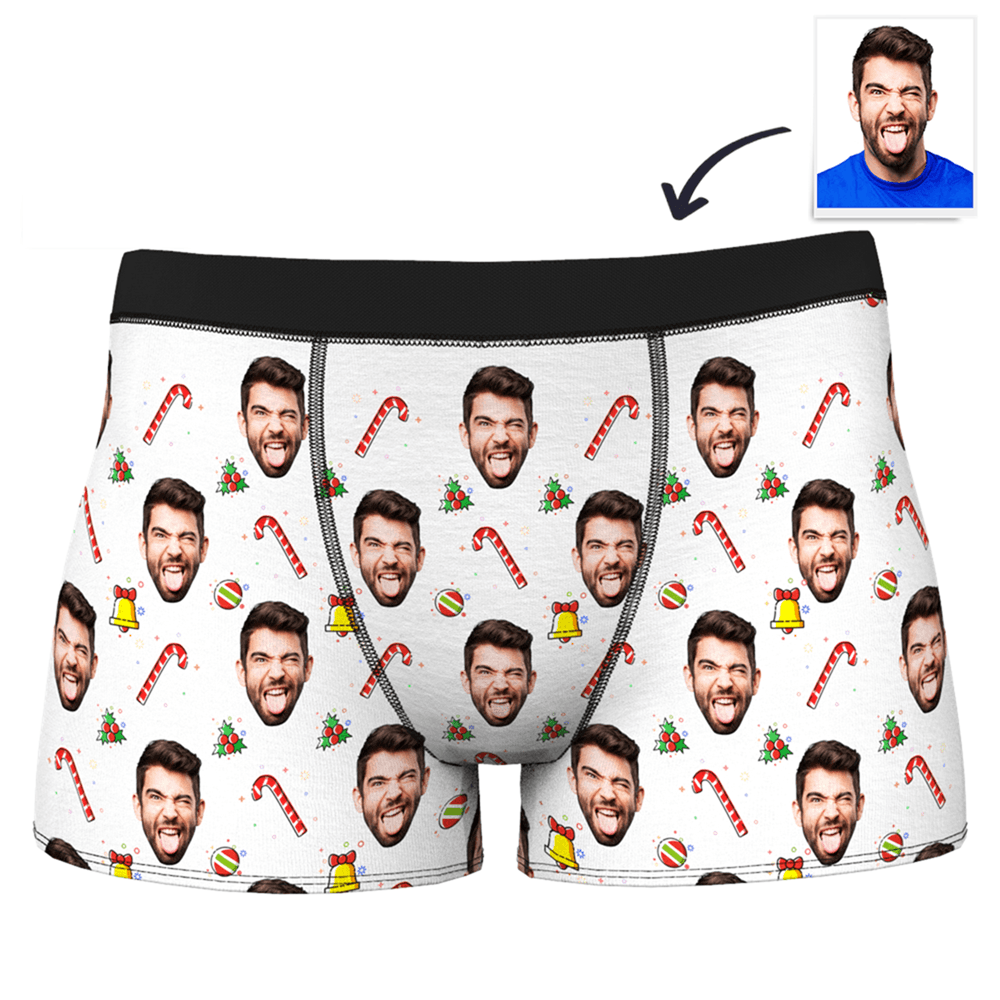 Christmas Bell Custom Face Boxer Shorts - MadeMineAU