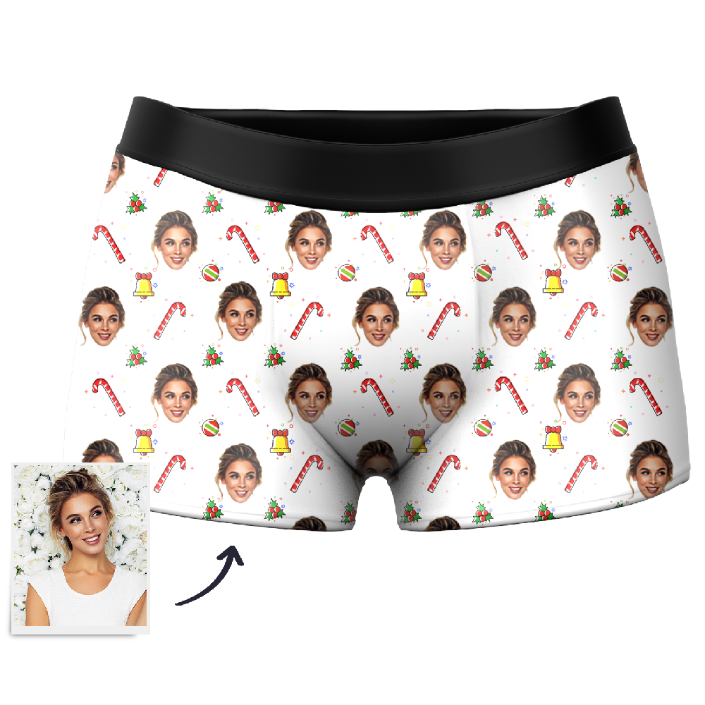 Christmas Bell Custom Face Boxer Shorts - MadeMineAU
