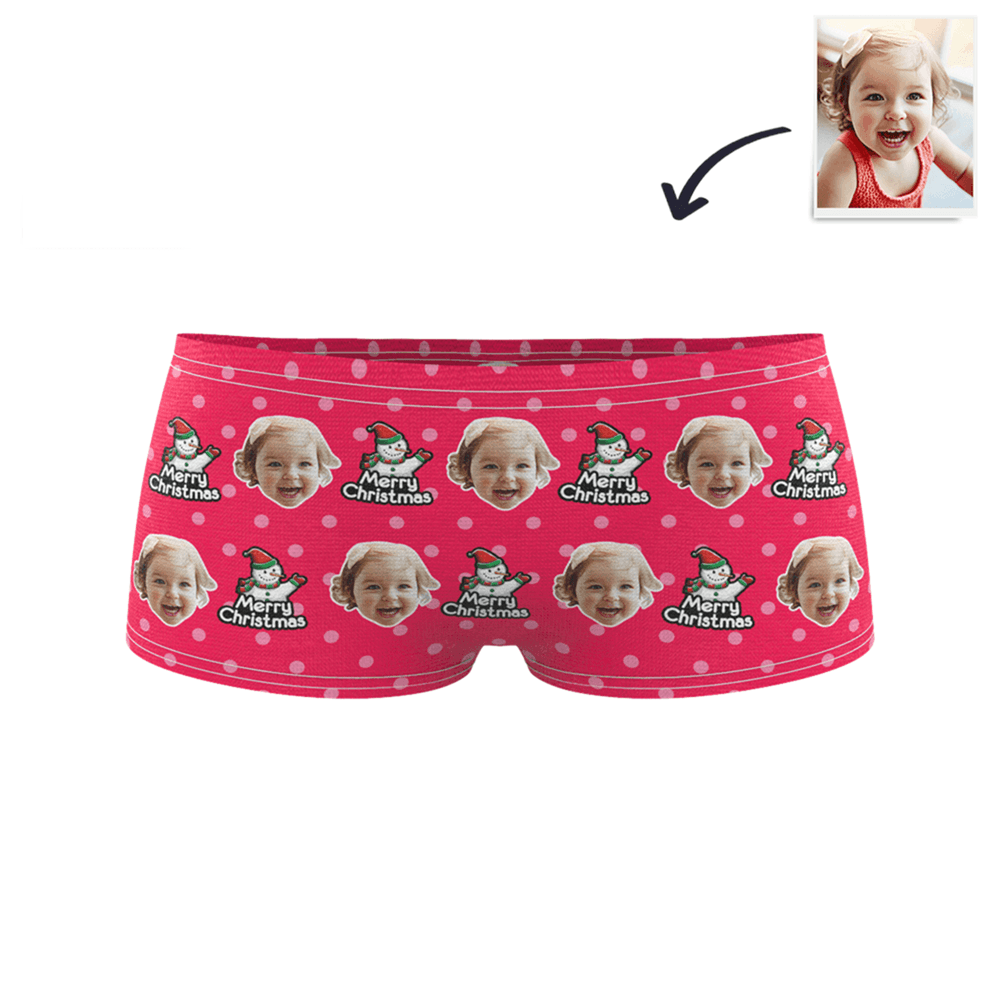 Christmas Snowman Kids Custom Face Boxer Briefs - MadeMineAU