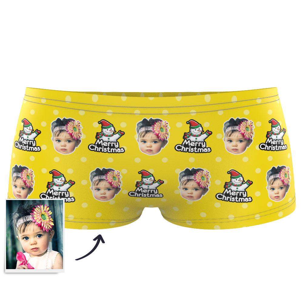 Christmas Snowman Kids Custom Face Boxer Briefs - MadeMineAU