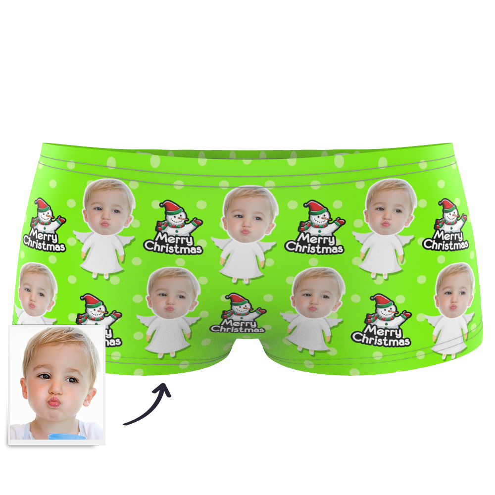 Christmas Angel Kids Custom Face Boxer Briefs - MadeMineAU
