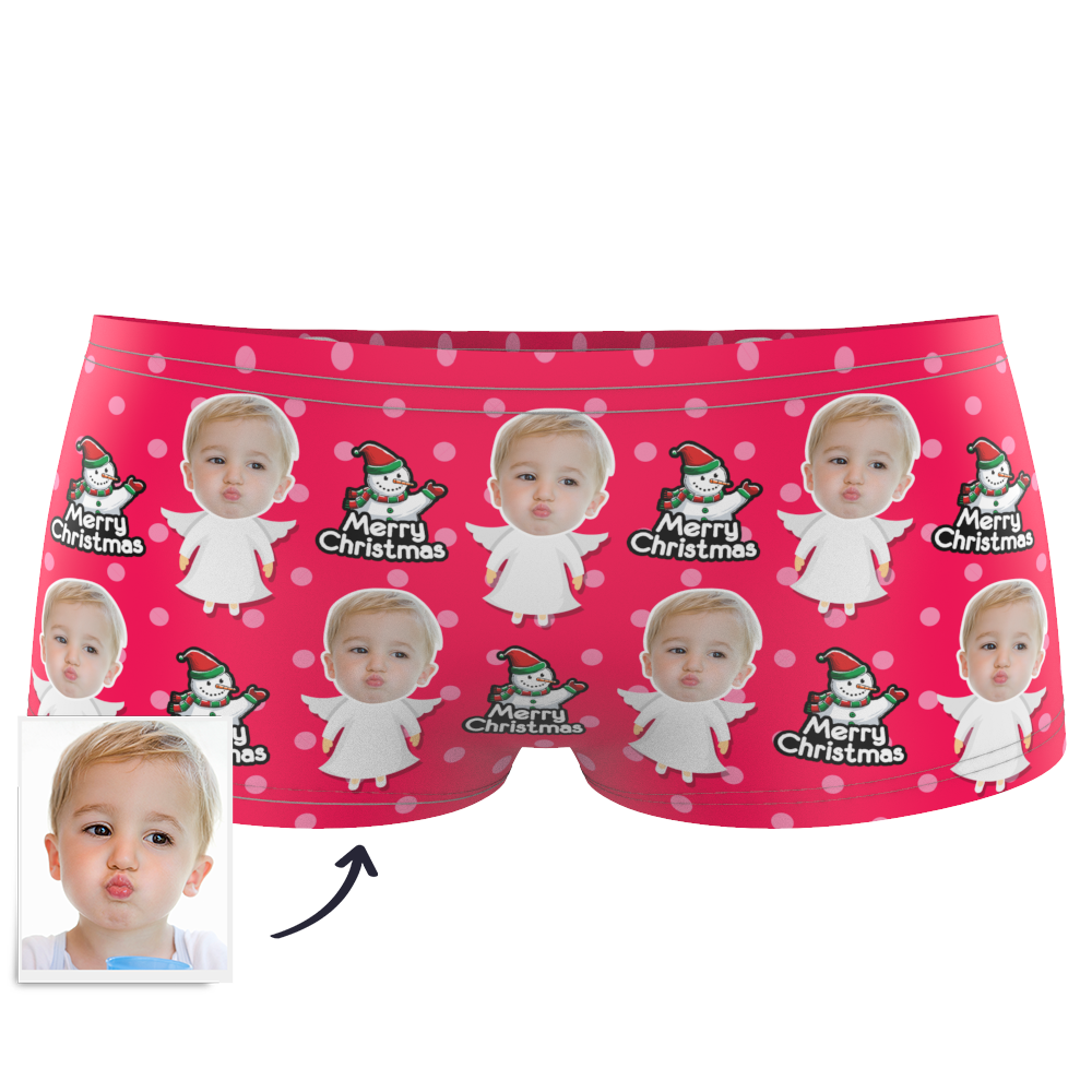 Christmas Angel Kids Custom Face Boxer Briefs - MadeMineAU