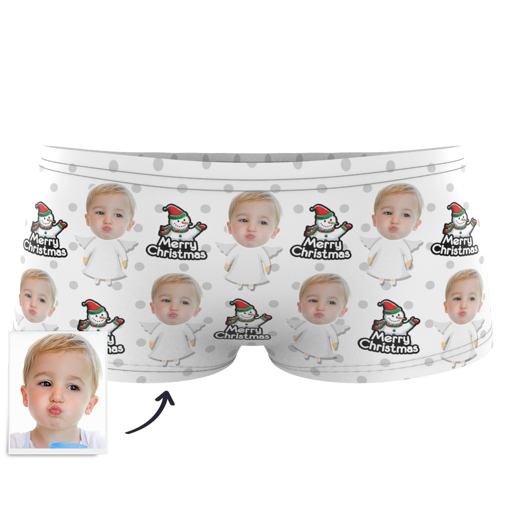 Christmas Angel Kids Custom Face Boxer Briefs - MadeMineAU
