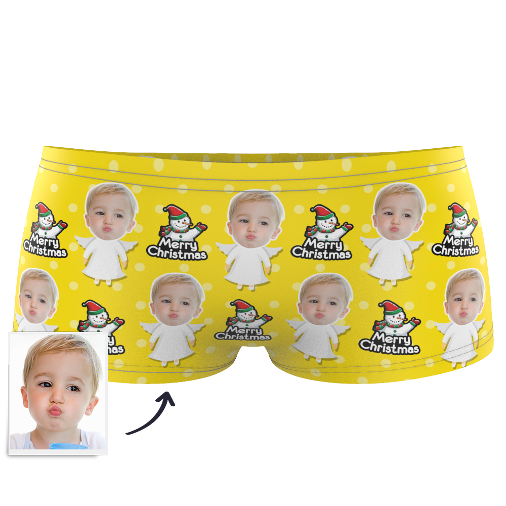 Christmas Angel Kids Custom Face Boxer Briefs - MadeMineAU
