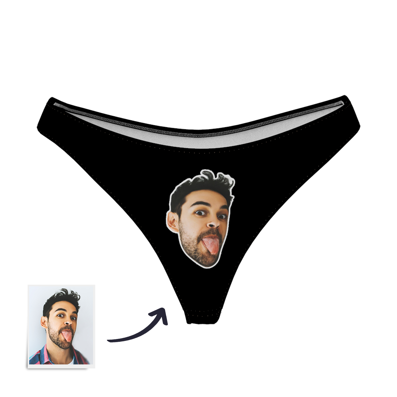 Women's Custom Face Thong Panty - Solid Color - MadeMineAU