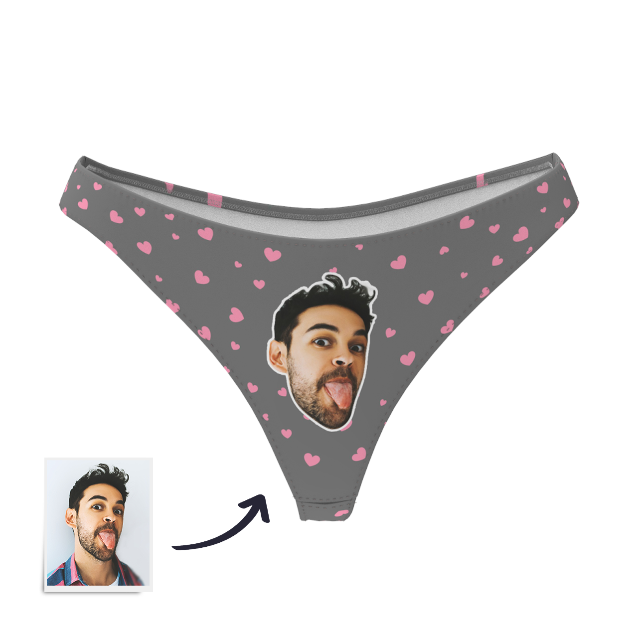 Women's Custom Face Thong Panty - Sweet Heart - MadeMineAU