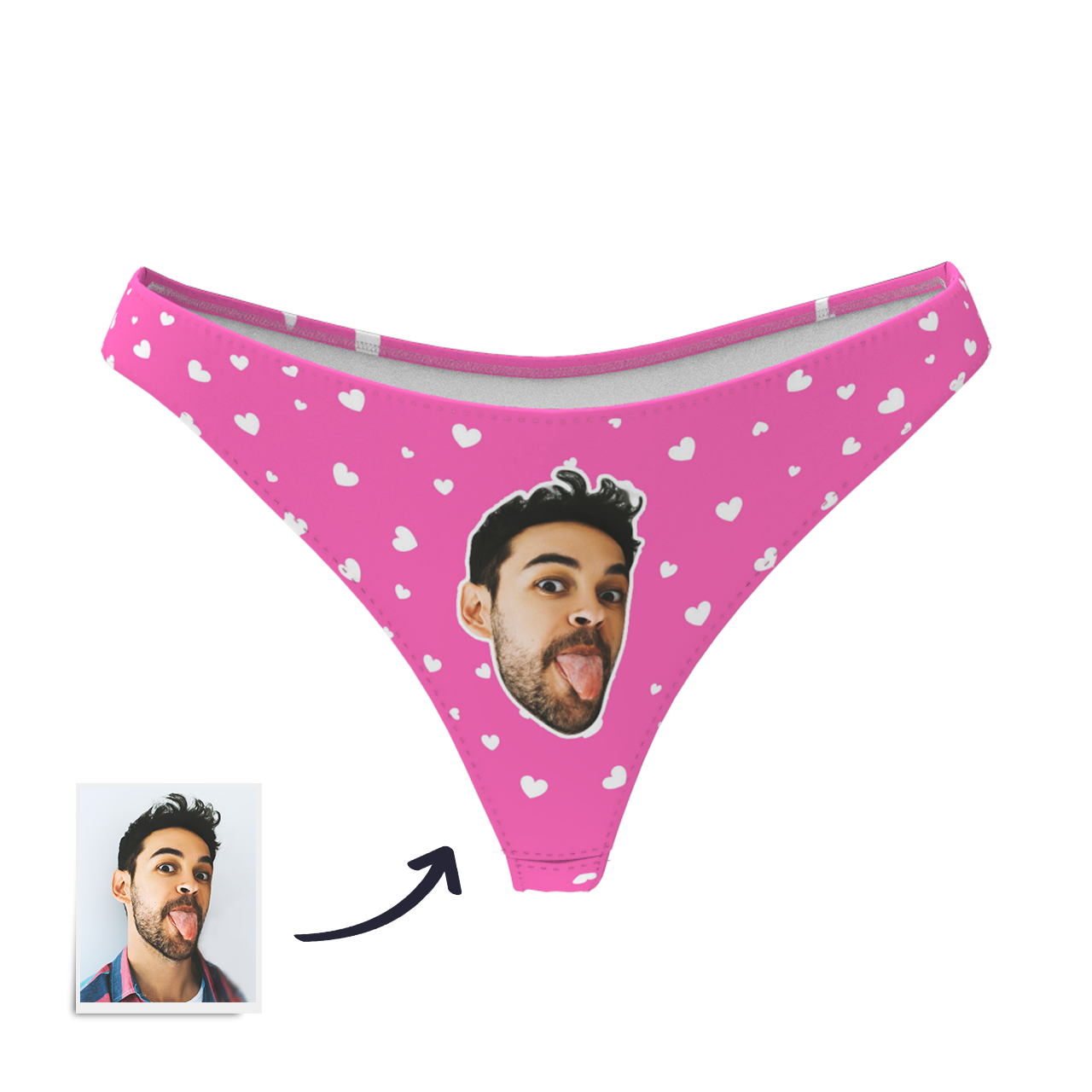 Women's Custom Face Thong Panty - Sweet Heart - MadeMineAU