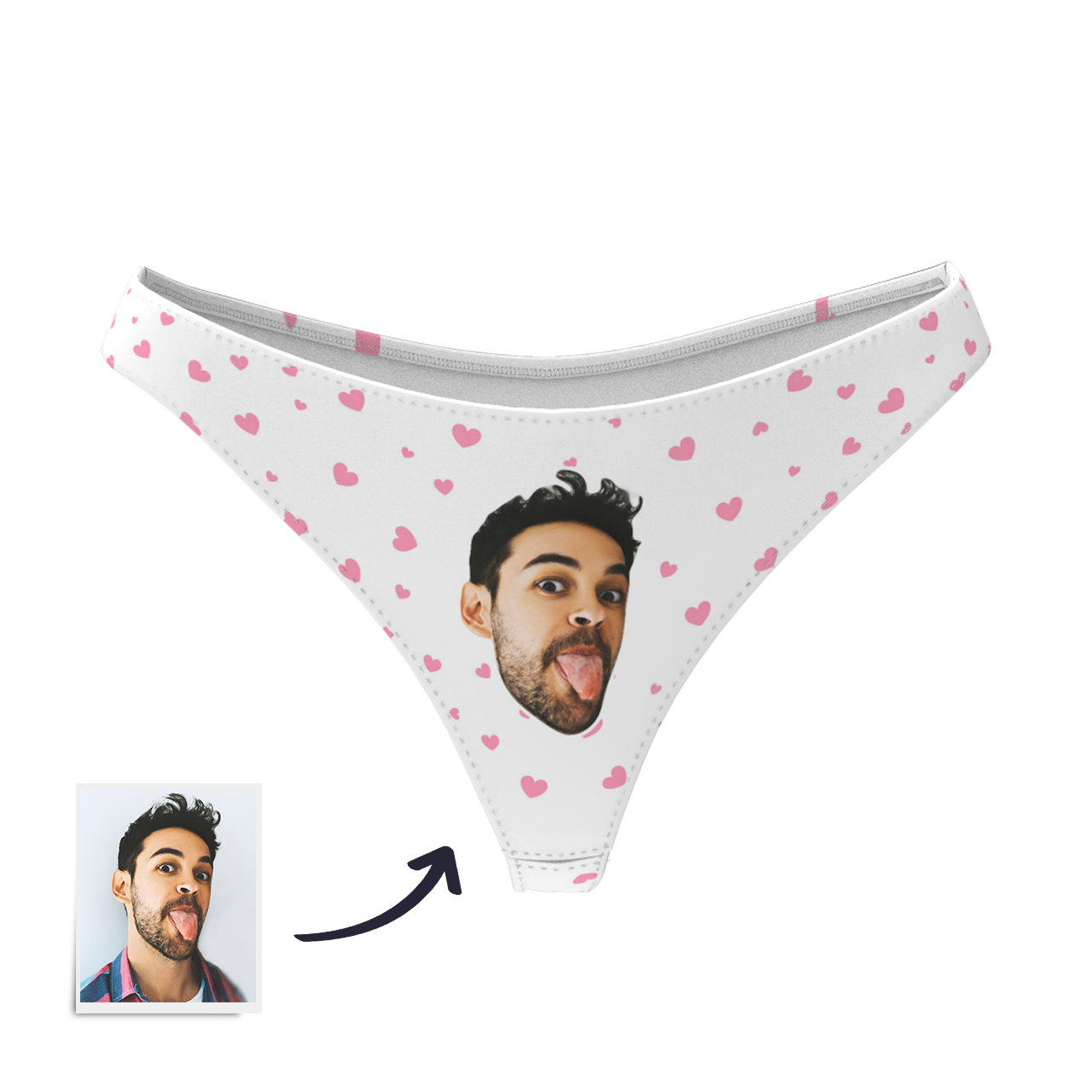 Women's Custom Face Thong Panty - Sweet Heart - MadeMineAU