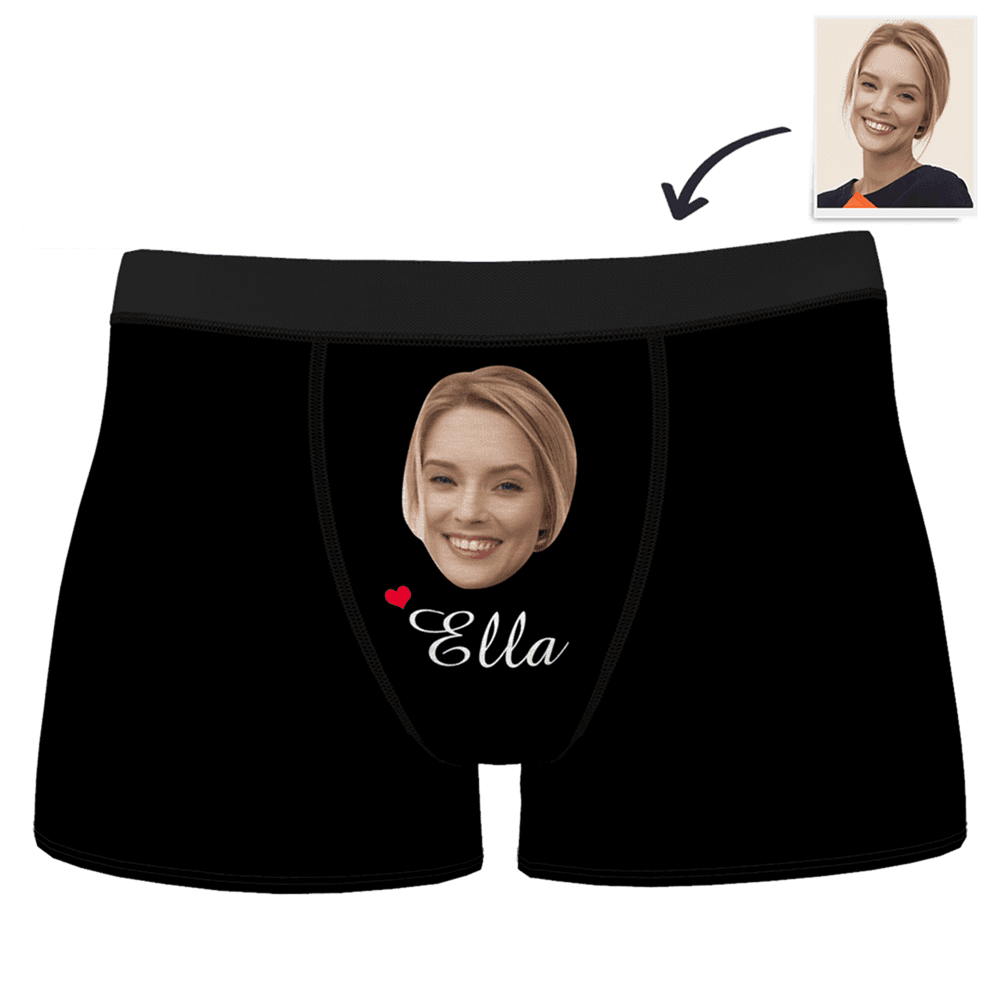 Custom Men's Face And Name Colorful Boxer Shorts - MadeMineAU
