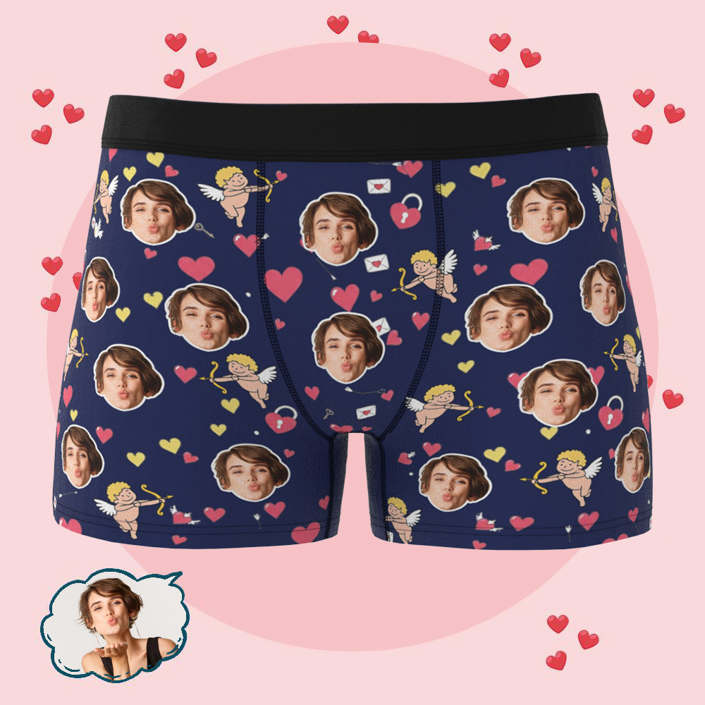 Custom Photo Underwear for Lover Personalized Cupid Underwear Photo Underwear Gift for Lover - MademineAU