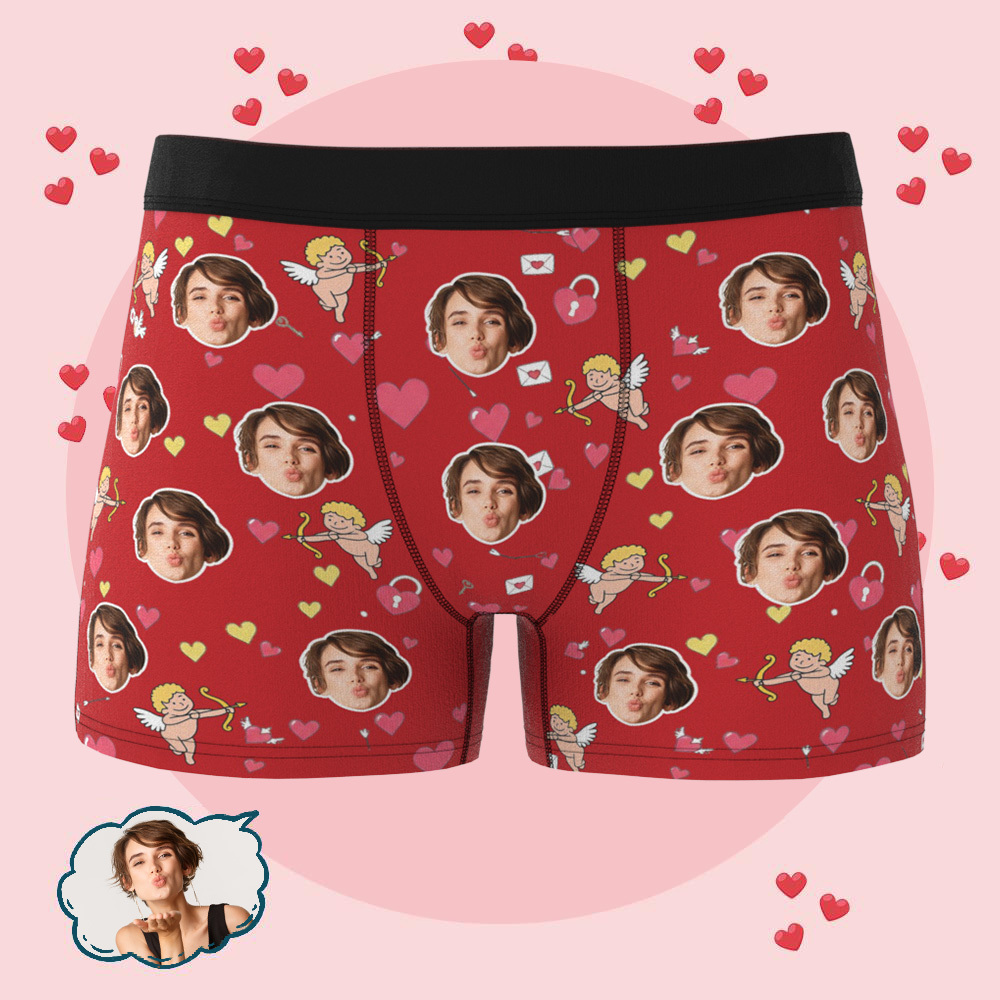 Custom Photo Underwear for Lover Personalized Cupid Underwear Photo Underwear Gift for Lover - MademineAU