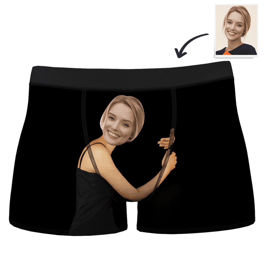 Custom Girlfriend Hugs Boxer Shorts - Brown Skin - MadeMineAU