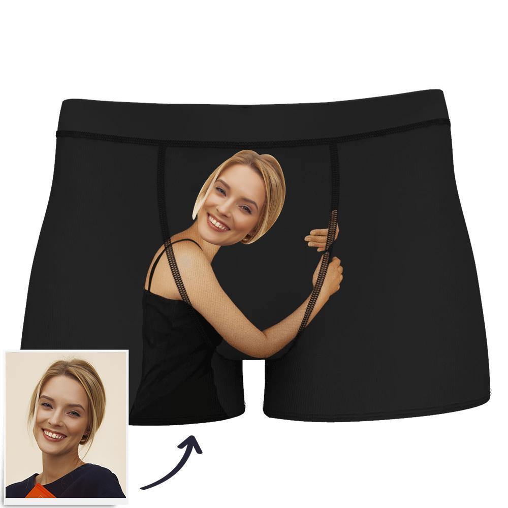 Custom Girlfriend Hugs Boxer Shorts - Brown Skin - MadeMineAU