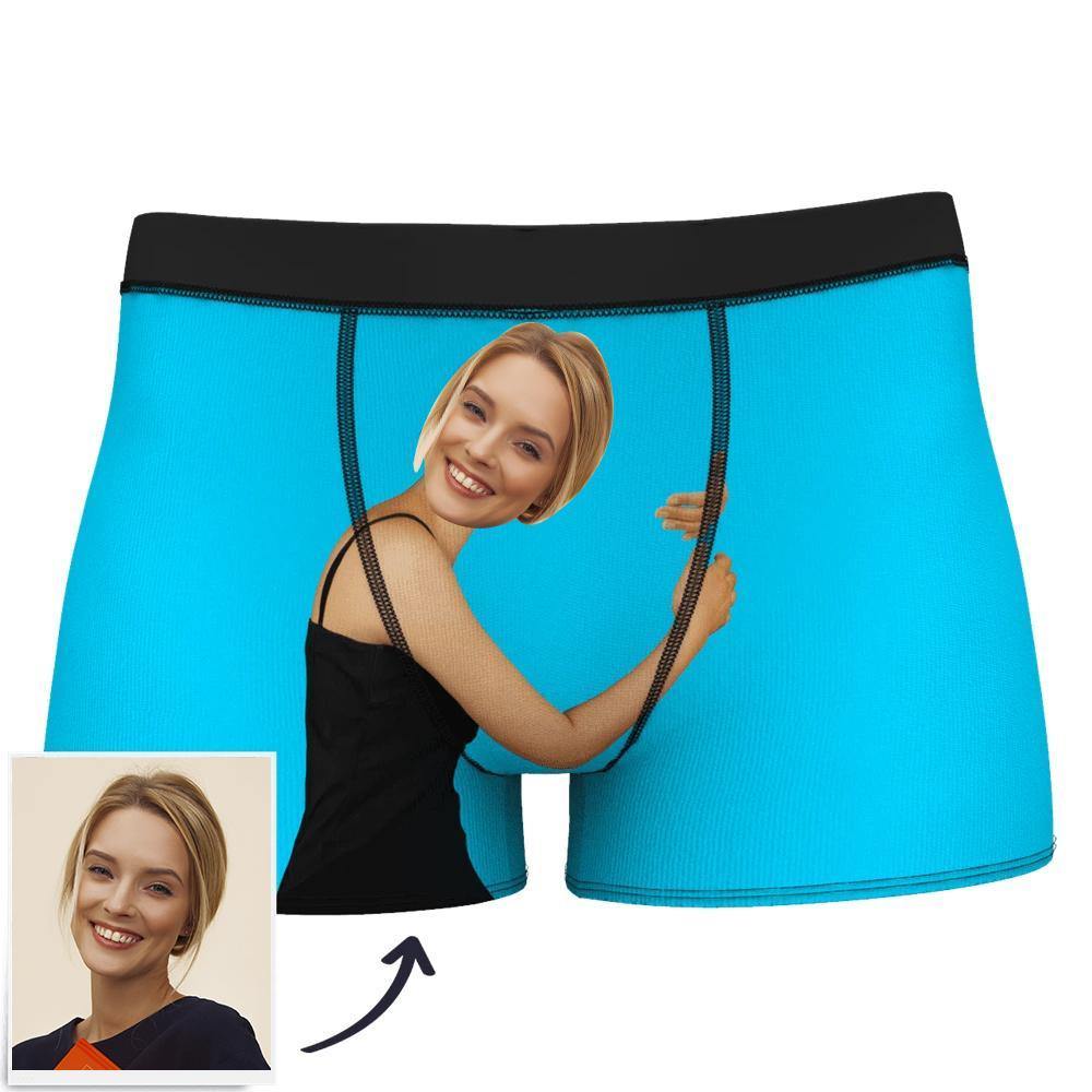 Custom Girlfriend Hugs Boxer Shorts - Brown Skin - MadeMineAU