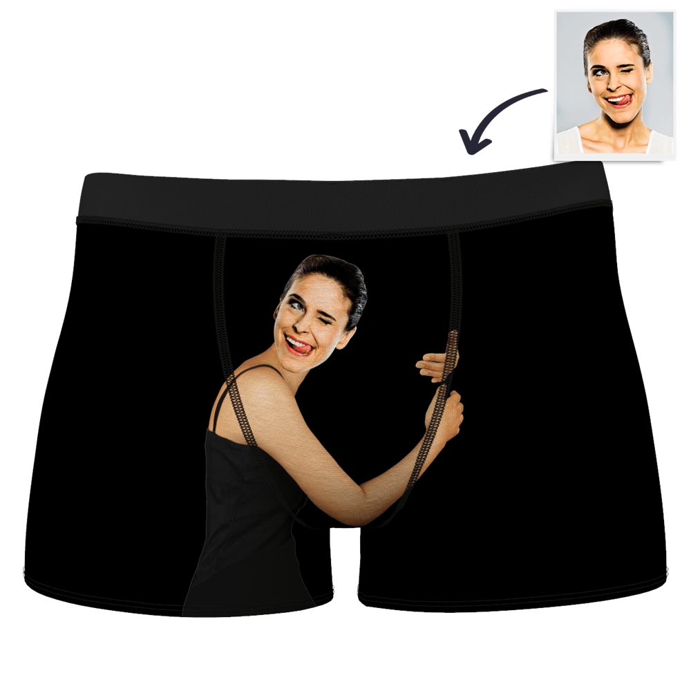 Custom Girlfriend Hugs Boxer Shorts - Brown Skin - MadeMineAU