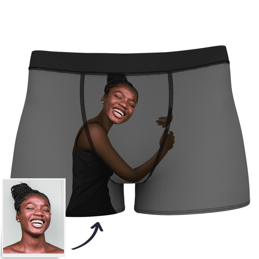 Men's Custom Face On Body Boxer Shorts - Dark Skin - MadeMineAU