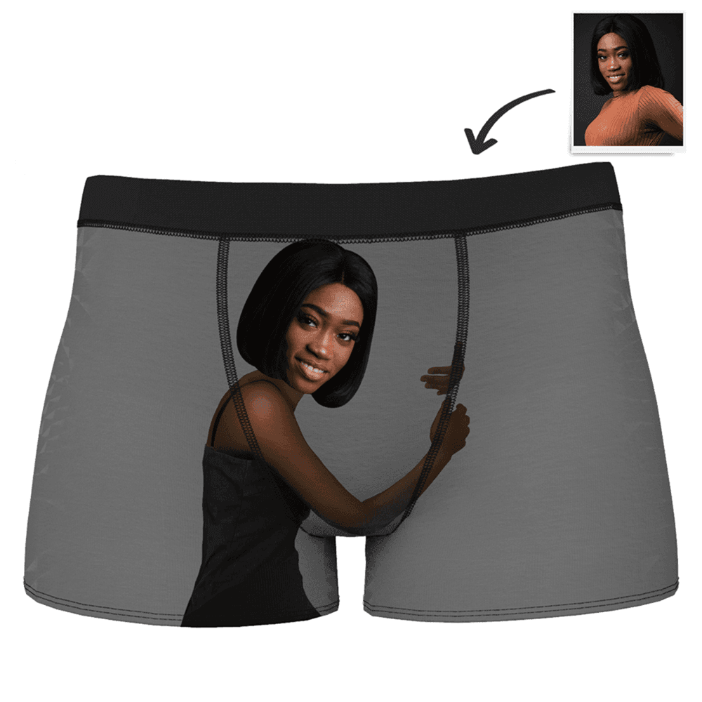 Men's Custom Face On Body Boxer Shorts - Dark Skin - MadeMineAU