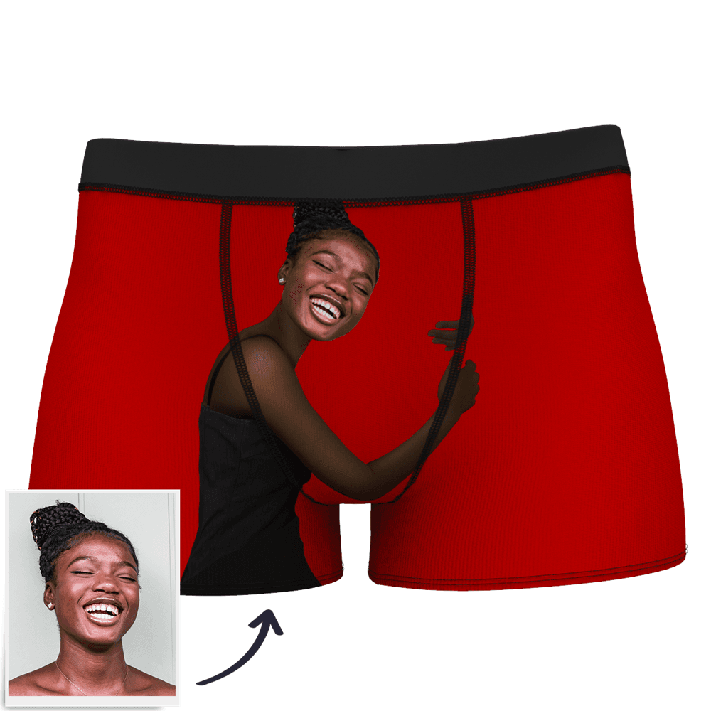 Men's Custom Face On Body Boxer Shorts - Dark Skin - MadeMineAU