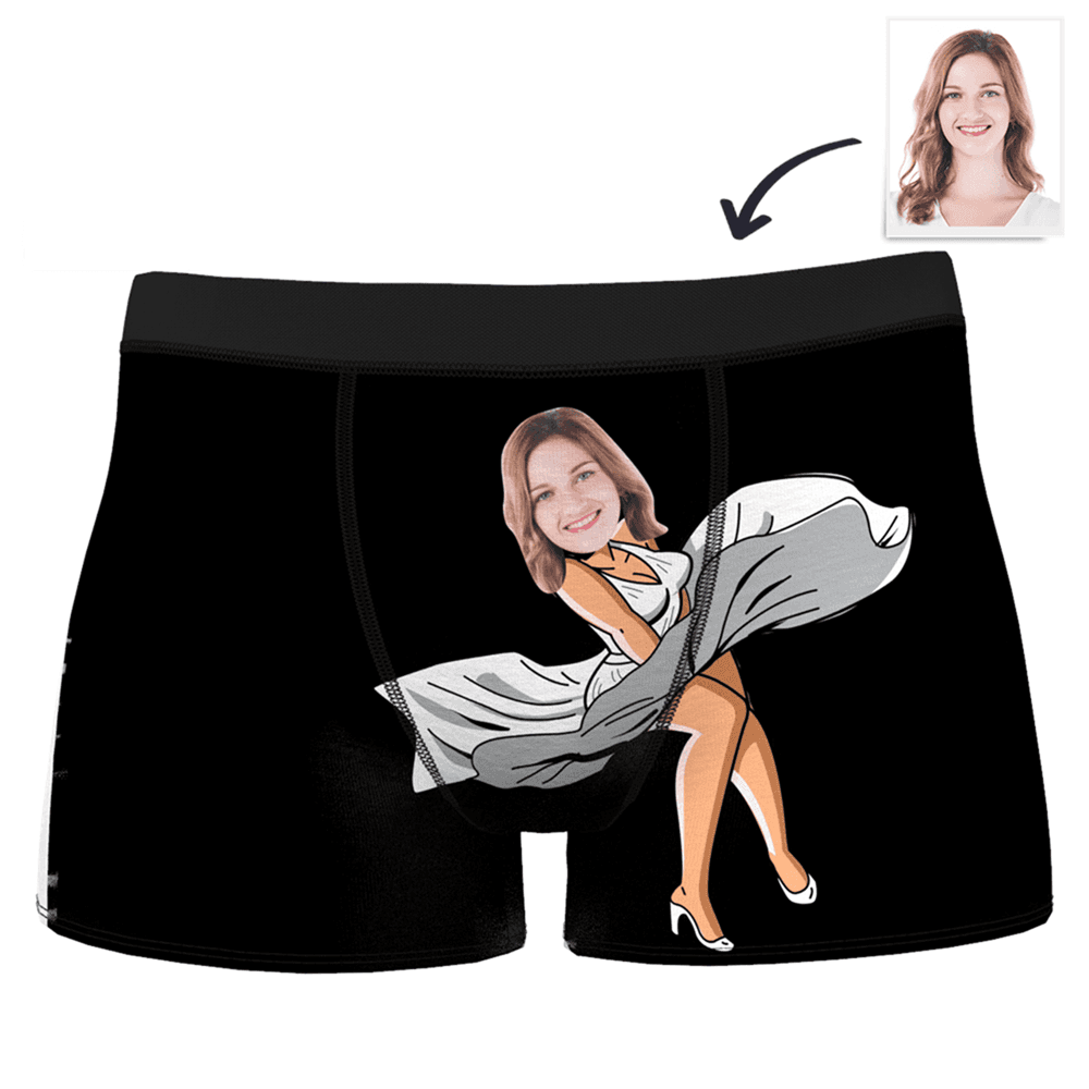 Custom Sexy Skirt Face Boxer Shorts For Boyfriend - MadeMineAU